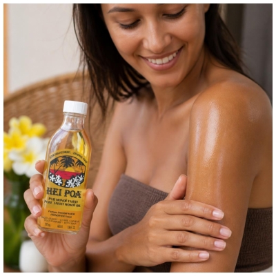 Hei Poa Pur Monoï Tahiti Hydratant Nourrissant - Parfum Frangipanier 100 ml