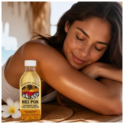 Hei Poa Pur Monoï Tahiti Hydratant Nourrissant - Parfum Frangipanier 100 ml