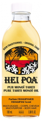 Hei Poa Pur Monoï Tahiti Hydratant Nourrissant - Parfum Frangipanier 100 ml