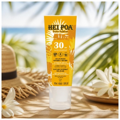 Hei Poa Gel-en-Huile Solaire Invisible Corps Spf30 100 ml