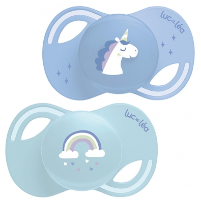 Luc et Léa Collection 2 Sucettes Téterelle Extra-Fine Anatomique 18 Mois et +