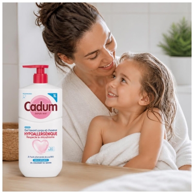 Cadum Gel Lavant Corps et Cheveux Hypoallergénique Peaux Sensibles 1 L