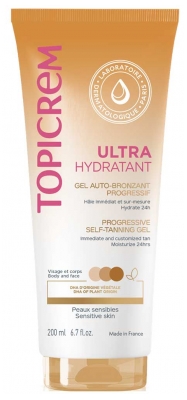 Topicrem Ultra Hydratant Gel Autobronzant Progressif Visage et Corps 200 ml