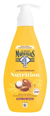 Le Petit Marseillais Lait Soin Hydratant Nutrition pour les Peaux Très Sèches 250 ml
