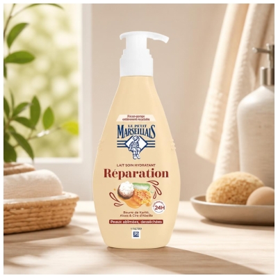 Le Petit Marseillais Lait Soin Hydratant Réparation pour les Peaux Abîmées Desséchées 250 ml