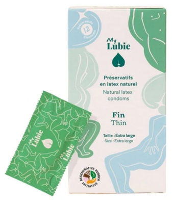 My Lubie Préservatifs en Latex Naturel Extra Large Fin 12 Préservatifs
