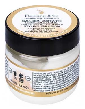 Rodolphe & Co Émulsion Crème Coiffante Tenue Légère Bio 100 ml