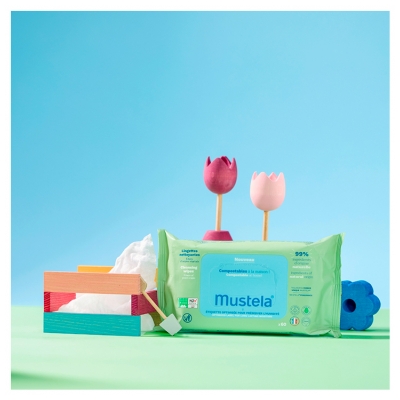 Mustela Lingettes Nettoyantes Compostables Parfumées x60