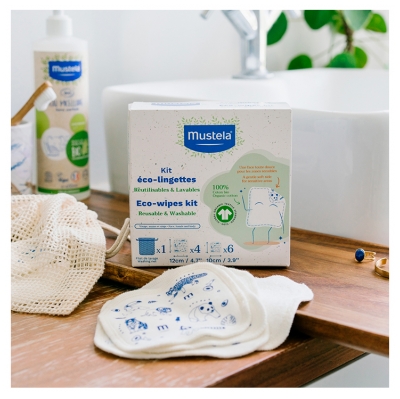 Mustela Recharge Eco Lingettes 100% Coton Bio (6 Lingettes) 52 g