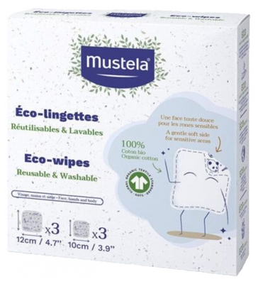 Mustela Recharge Eco Lingettes 100% Coton Bio (6 Lingettes) 52 g