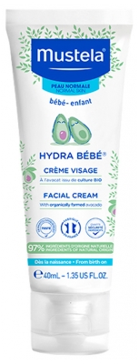 Mustela Hydra Bébé Crème Visage à l'Avocat Bio 40 ml