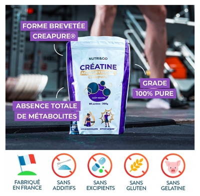 Nutri&Co Créatine Monohydrate Creapure Goût Neutre 300 g