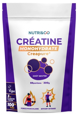 Nutri&Co Créatine Monohydrate Creapure Goût Neutre 300 g