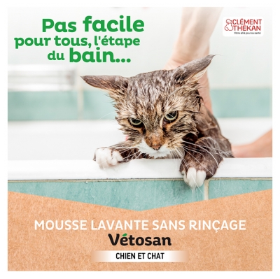 Clément Thékan Vétosan Mousse Lavante Sans Rinçage Chats et Chienss 150 ml
