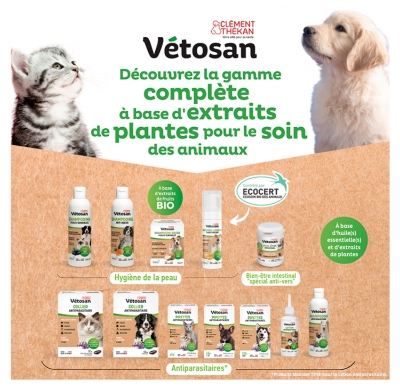 Clément Thékan Vétosan Mousse Lavante Sans Rinçage Chats et Chienss 150 ml
