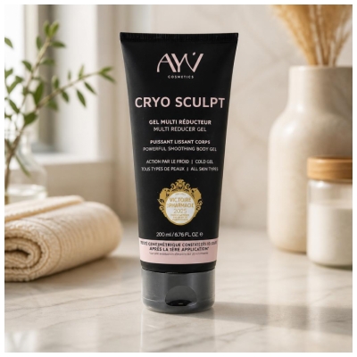 AYV Cosmetics Cryo Sculpt Gel Multi Réducteur Puissant Lissant Corps 200 ml