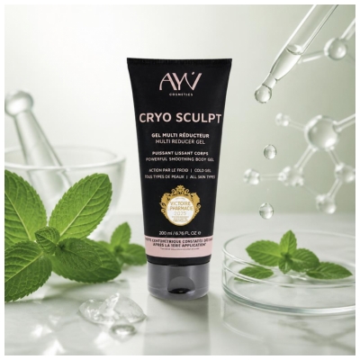 AYV Cosmetics Cryo Sculpt Gel Multi Réducteur Puissant Lissant Corps 200 ml