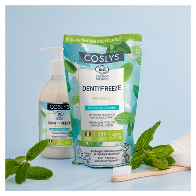 Coslys Denti'Freeze Dentifrice Adultes & Enfants Menthe Bio Éco-Recharge 350 g