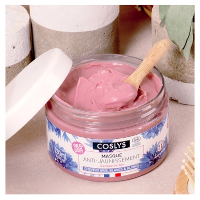 Coslys Masque Anti-Jaunissement Cheveux Gris Blancs et Blonds Bio 250 ml