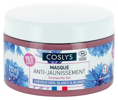 Coslys Masque Anti-Jaunissement Cheveux Gris Blancs et Blonds Bio 250 ml