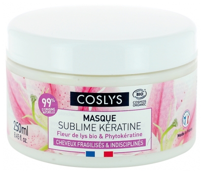 Coslys Masque Sublime Kératine Cheveux Fragilisés & Indisciplinés Bio 250 ml