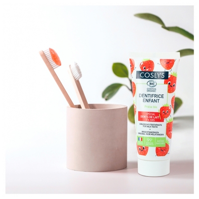 Coslys Dentifrice Enfant 3-6 ans Spécial Dents de Lait Fraise Bio 50 ml