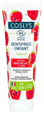 Coslys Dentifrice Enfant 3-6 ans Spécial Dents de Lait Fraise Bio 50 ml