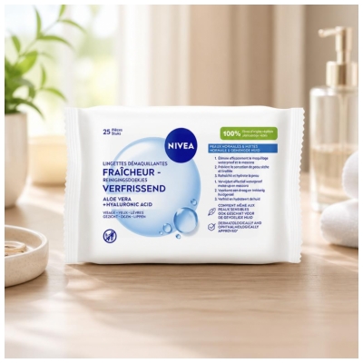Nivea Lingettes Démaquillantes Fraîcheur Visage 25 Unités