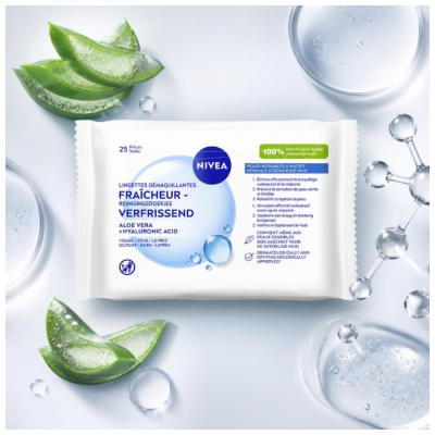 Nivea Lingettes Démaquillantes Fraîcheur Visage 25 Unités