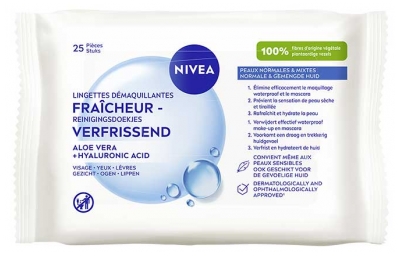 Nivea Lingettes Démaquillantes Fraîcheur Visage 25 Unités