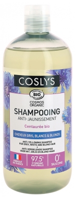 Coslys Shampoing Anti-Jaunissement Cheveux Gris Blancs et Blonds Bio 500 ml