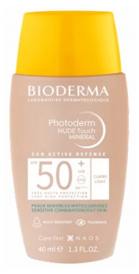 Bioderma Photoderm Nude Touch Sun Activ Défense SPF50+ 40 ml - Teinte : Claire