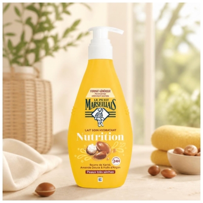 Le Petit Marseillais Lait Soin Hydratant Nutrition pour les Peaux Très Sèches 400 ml