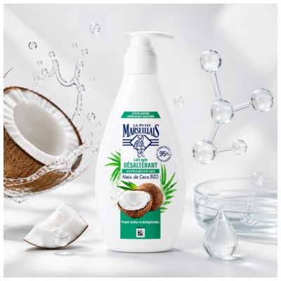 Le Petit Marseillais Lait Soin Désaltérant Hydratation 48H Peaux Sèches et Déshydratées 250 ml