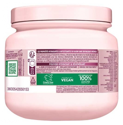 Garnier Ultra Doux Vignes Merveilleuses Masque Régénérant Intense Cheveux Déshydratés 340 ml