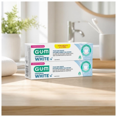 GUM Original White Dentifrice 2 x 75 ml