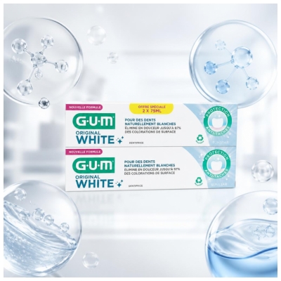 GUM Original White Dentifrice 2 x 75 ml