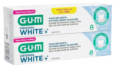 GUM Original White Dentifrice 2 x 75 ml