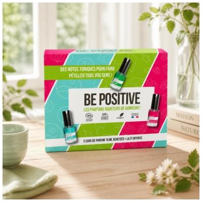 Be Positive Coffret Eaux de Parfum Notes Toniques Harmony Relax & Energy Bio 2 x 15 ml + 15 Offert