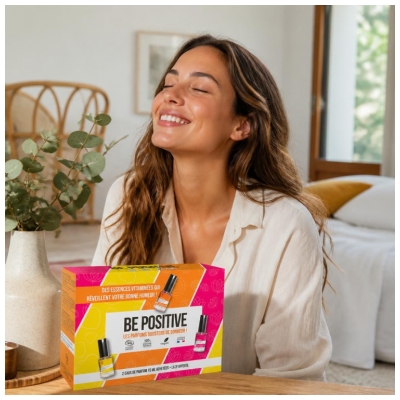 Be Positive Coffret Eaux de Parfum Essences Vitaminées Harmony Love & Optimism Bio 2 x 15 ml + 15 Offert