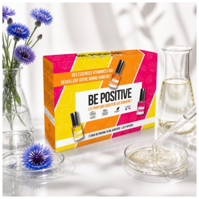 Be Positive Coffret Eaux de Parfum Essences Vitaminées Harmony Love & Optimism Bio 2 x 15 ml + 15 Offert
