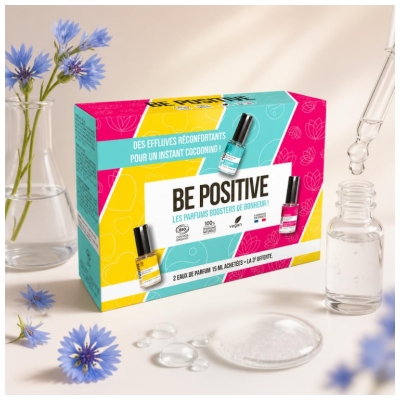Be Positive Coffret Eaux de Parfum Effluves Réconfortants Harmony Love & Relax Bio 2 x 15 ml + 15 Offert