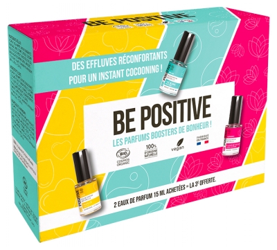 Be Positive Coffret Eaux de Parfum Effluves Réconfortants Harmony Love & Relax Bio 2 x 15 ml + 15 Offert