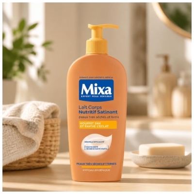 Mixa Lait Corps Nutritif Satinant Peaux Très Sèches et Ternes 400 ml