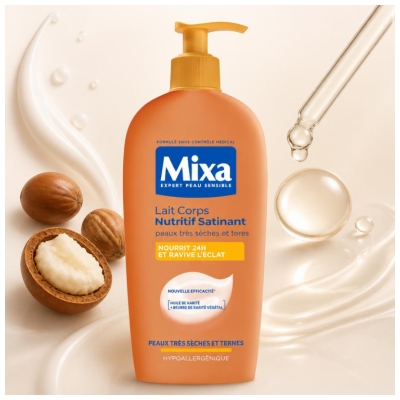 Mixa Lait Corps Nutritif Satinant Peaux Très Sèches et Ternes 400 ml