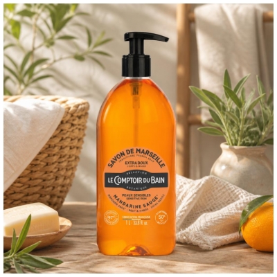 Le Comptoir du Bain Savon de Marseille Mandarine-Sauge 1 L