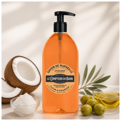 Le Comptoir du Bain Savon de Marseille Fleur d'Oranger Extra Doux 1 l