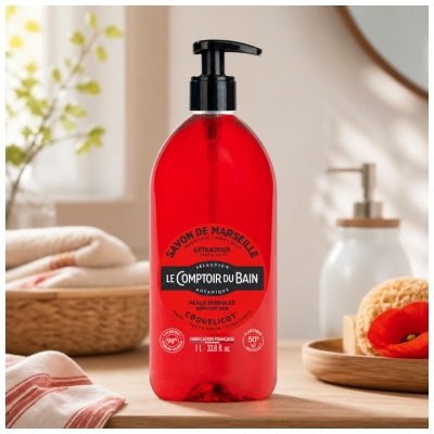 Le Comptoir du Bain Savon de Marseille Coquelicot Extra Doux 1 l