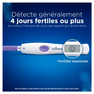 Clearblue Test d'Ovulation Digital Avancé 2 Hormones (4 Jours de Fertilité) X10