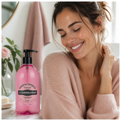 Le Comptoir du Bain Savon de Marseille Rose Extra Doux 1 l